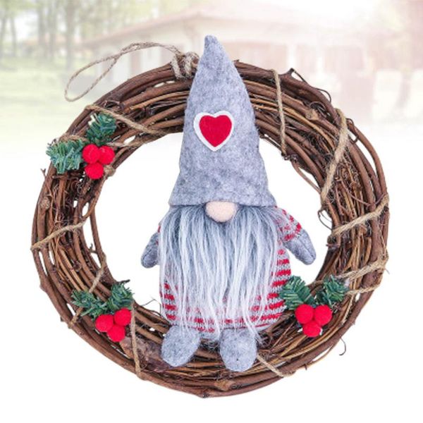 

rattan hanging wreath christmas garland xmas party tree adornment grey decorative flowers & wreaths