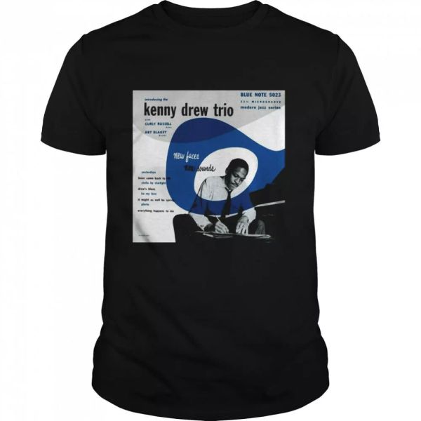 kenny drew trio new face blue note 5023 t-shirt, White;black