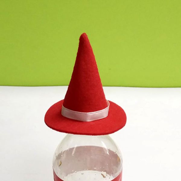 

party hats 4pcs mini felt witch bottle decor for diy hair accessories crafts (red)