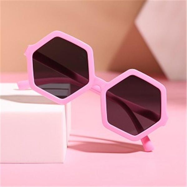 

fashion 6 colors sunglasses kids baby boy girl hexagonal shades outdoor cool glasses po accessories hair, Slivery;white