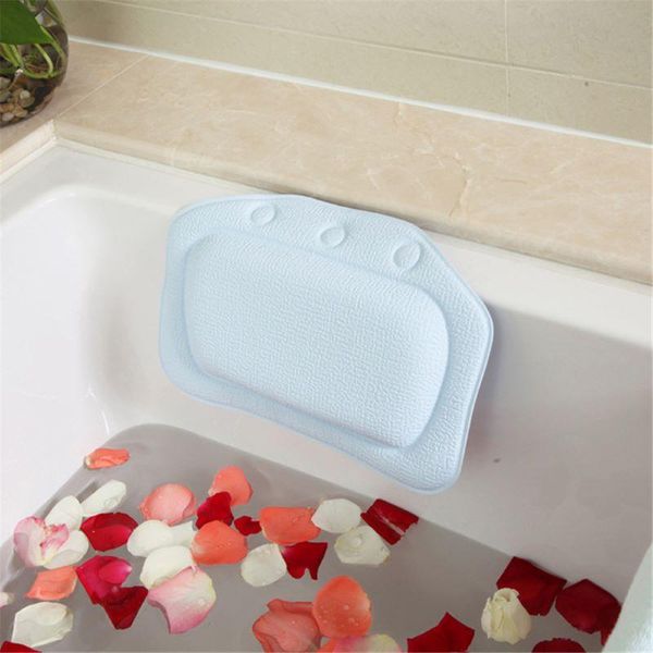 

household bathtub pillow pvc neck cushion headrest suction cup bathroom accessories