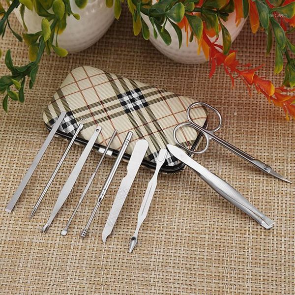 

12pcs/set manicure set pedicure scissor cuticle knife ear pick nail clipper kit stainless steel care tool set1