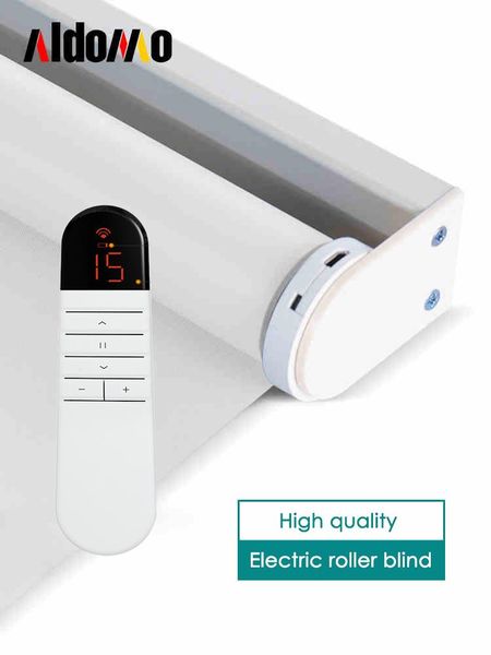 

blinds aldomo electric roller rechargeable battery intelligent remote control curtains automatic lifting shading office home