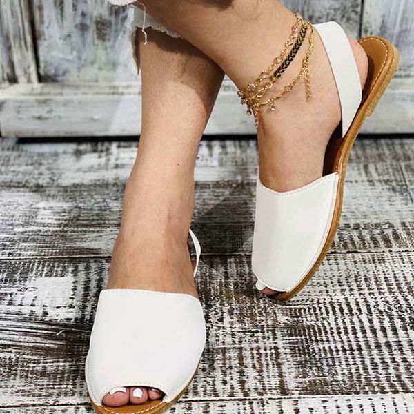 

summer shoes for women sandals retro flock casual peep toe flat slip on ladies slipper footwear, Black