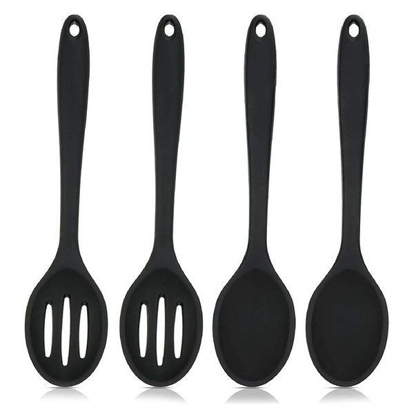 

pcs silicone nonstick mixing and slotted spoons large serving spoon heat resistant