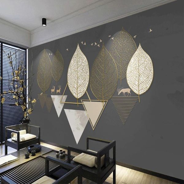 

wallpapers seamless wallpaper geometric leaf golden embossed line sofa background wall painting
