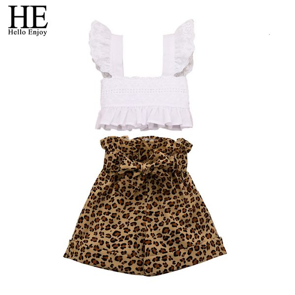 

jumpsuits summer new baby girl clothes cute children's clothing girls +leopard shorts 2 sets kids set for rxex, Blue
