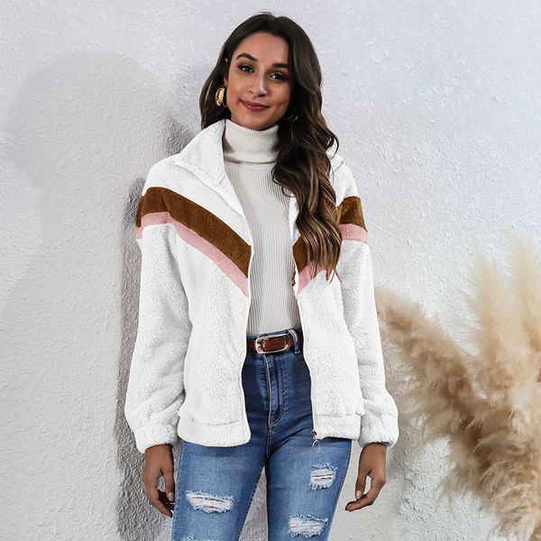 

spring thick warm cardigan hoodies velvet cashmere women patchwork hoody sweatshirt casual lady loose long sleeve 210524, Black