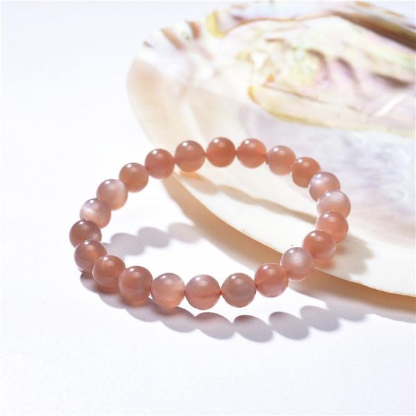 

beaded, strands 8mm 100% natural sun stone beads bracelet for women charms sunstone strand bracelets bangle orange moon twistband jewelry, Black
