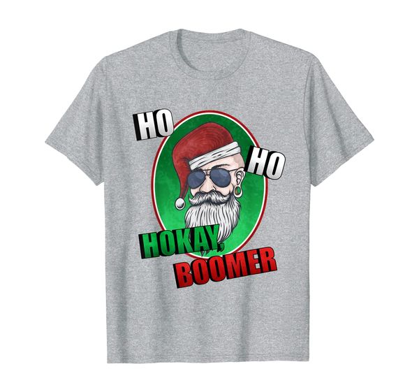

ho ho hokay boomer ok boomer santa punk t-shirt, White;black