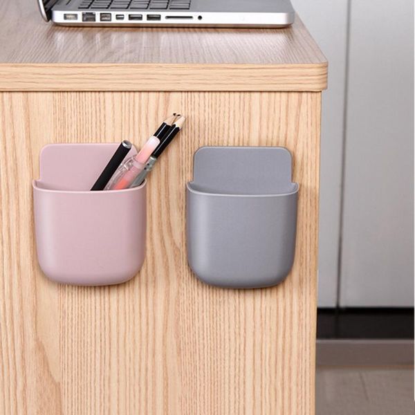 

storage bottles & jars punch wall hanging remote control home bedroom shelf plastic rack multifunction box