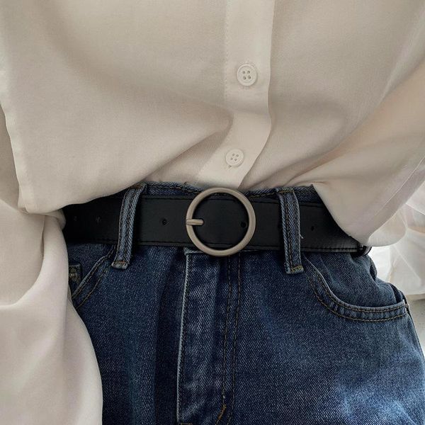 

belts 2021 pu leather belt for women square buckle pin jeans black chic fancy vintage strap female, Black;brown