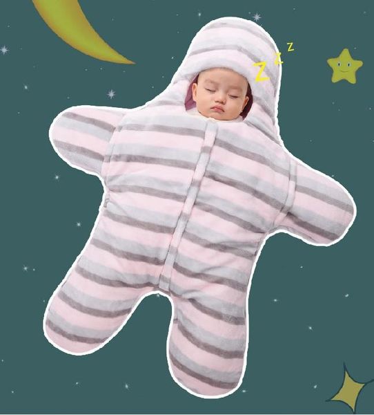 

45*78cm baby starfish sleeping bag born prams winter strollers bed swaddle blanket wrap bedding bags