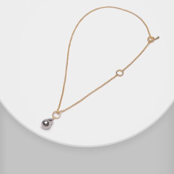 

chains i18 amorita boutique mirror gourd pendant fashion necklace, Silver