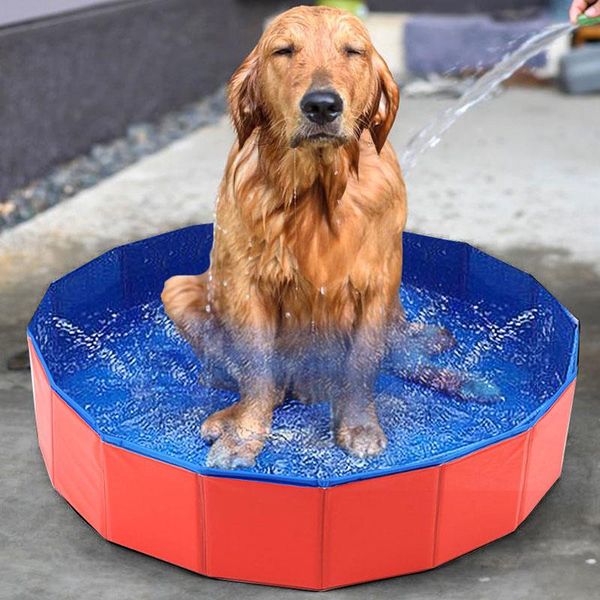 

kennels & pens dog swimming pool foldable pet bath tub bathtub collapsible bathing for dogs cats kids drop