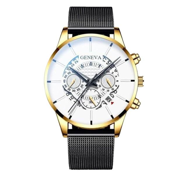 

wristwatches luxury men's business calendar watches stainless steel mesh belt quartz watch electronic waterproof swimming, Slivery;brown