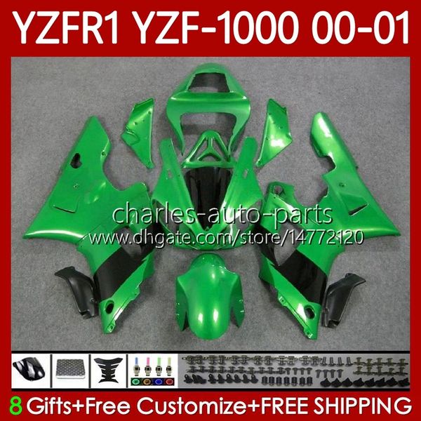 YAMAHA YZF-R1 YZF1000 YZF R1 1000 CC 00-03 BODYS 83NO.73 YZF R1 1000CC 2000 2001 2002 2003 Glassy Yeşil YZF-1000 YZF1 00 01 02 03 OEM Fairing Kiti