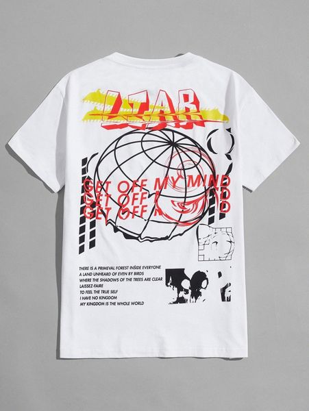 

romwe guys slogan graphic tee d9ls#, White;black