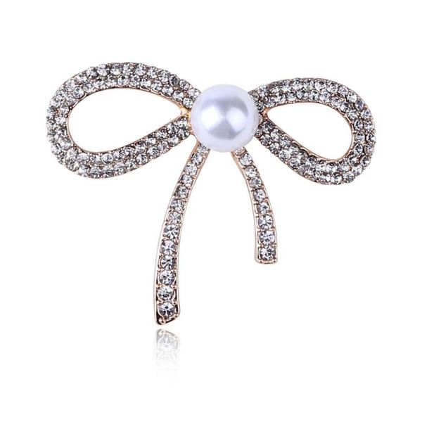 

pins, brooches white bow brooch rhinestone flower for women large bowknot pin fashion jewelry wedding corsage accessories, Gray