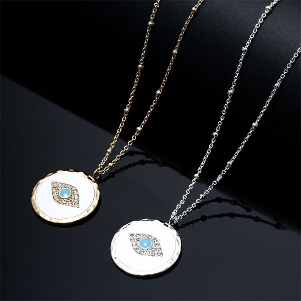 

devil's eye necklace women's oil simple clavicle chain turkey blue eyes, Black