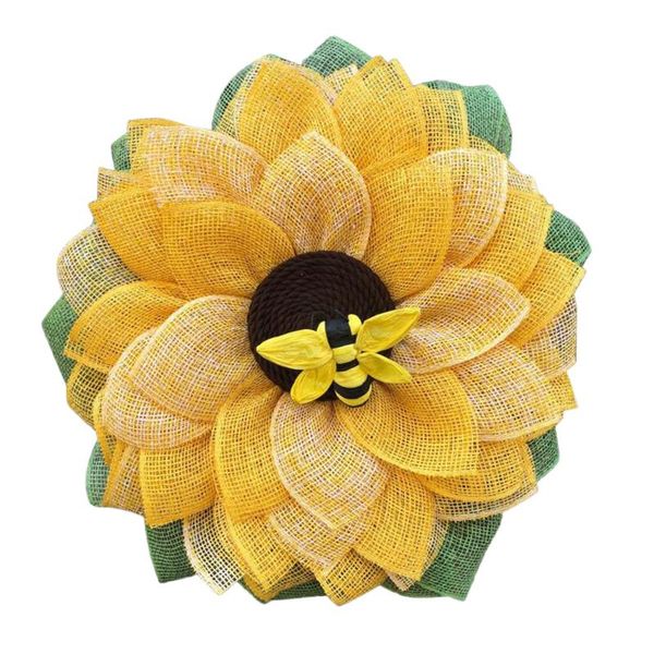 

artificial bee sunflower garland festival interior decoration wedding party gate window pendant #20 decorative flowers & wreaths