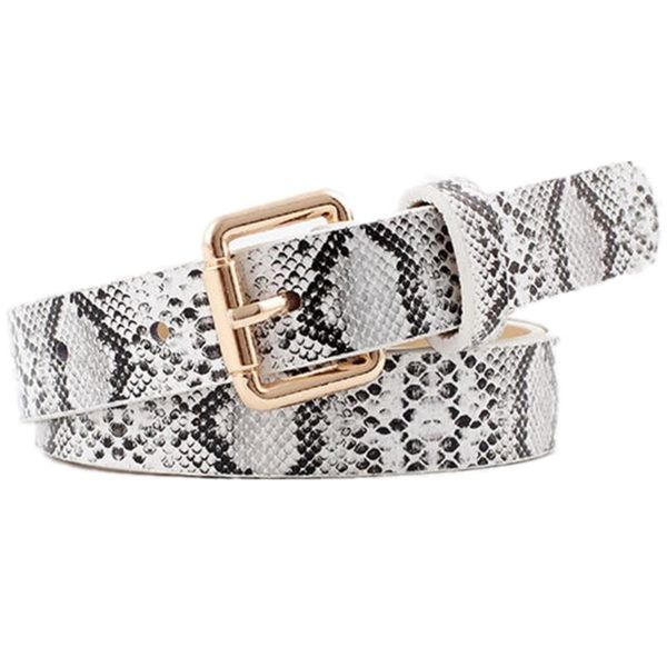 

belts huobao fashion black white snake leather women gold square alloy pin buckle female waistband jeans ceinture femme, Black;brown
