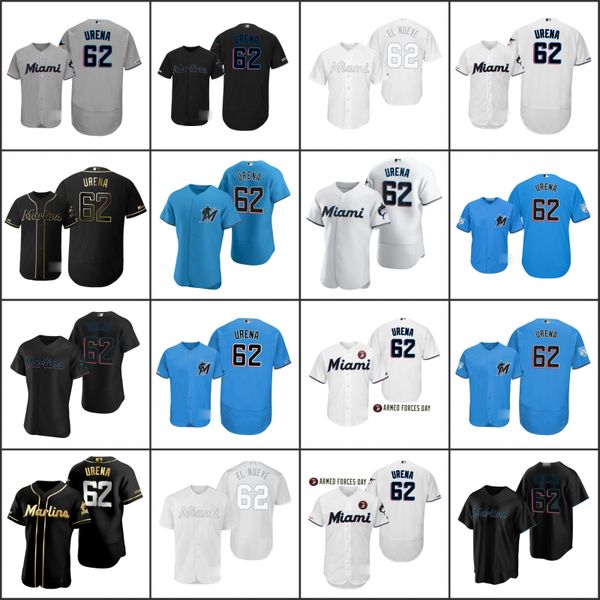 

miami marlins men 62jose urena women youthjersey, Black;red