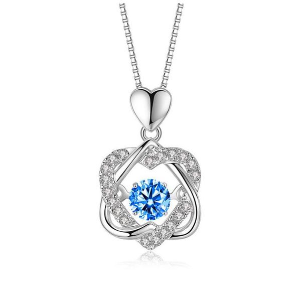 

chains beating heart necklace,sterling silver women moving necklace zircon love necklaces sublimation drop