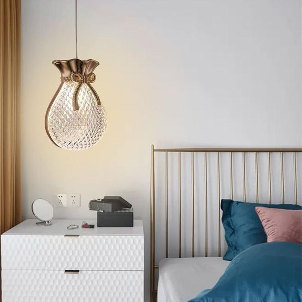 

chandeliers 2021 light luxury bedroom bedside chandelier modern minimalist personality creative lucky bag