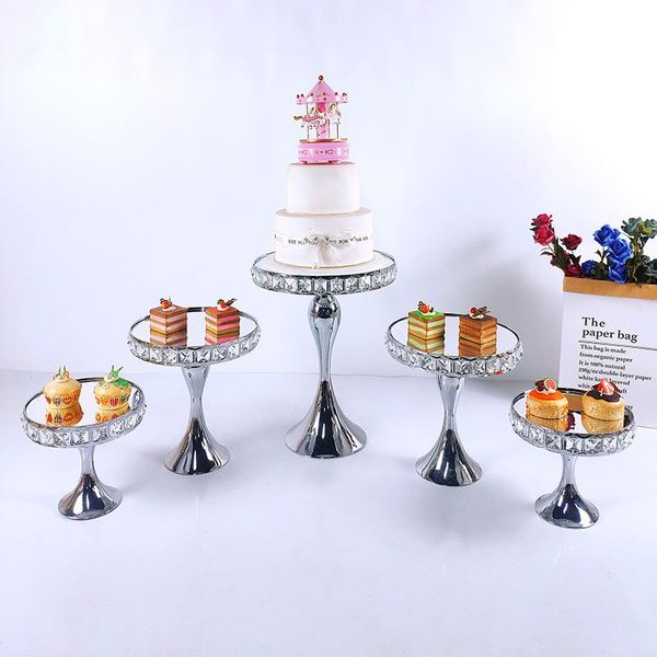 

other bakeware square crystal silver electroplate metal cake stand set display wedding birthday party dessert cupcake plate rack