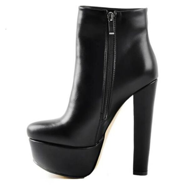 

boots ol omm handcrafted woman platform ankle boots high-square heels smart toe black club wear women's shoes size eua 4-13 yw9n