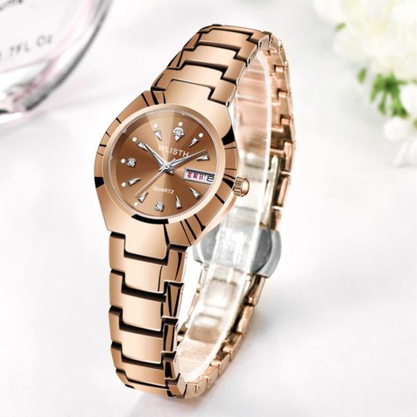 

wristwatches 2021 diamond gold watches for women quartz fashion ladies bracelet clock watch relogio feminino, Slivery;brown