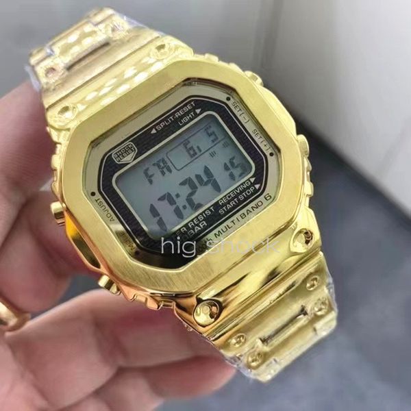 Materiale metallico Hot Fashion Waterproof Wristwatch da polso da uomo Sport Dual Display GMT Digital LED Reloj Hombre Army Military Watch Relogio Masculino