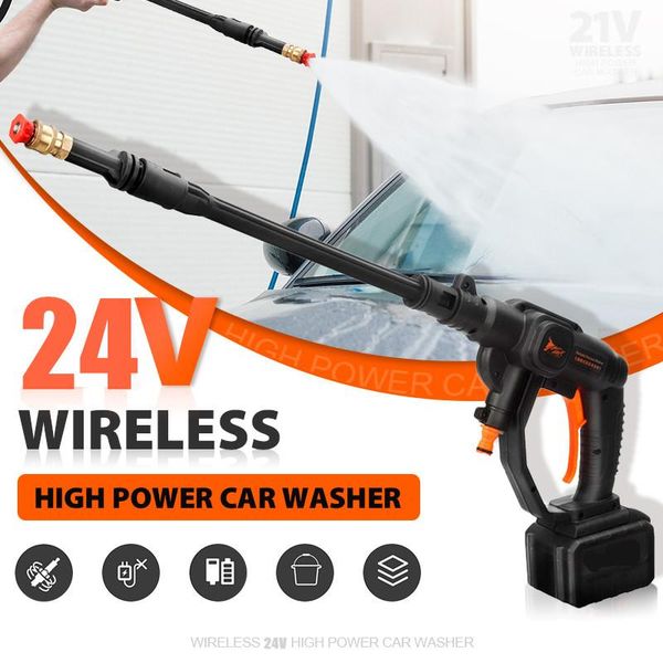 

rechargeable 24vf 7500mah 520w cordless high pressure car washer portable washing machine water gun foam lance cleaner