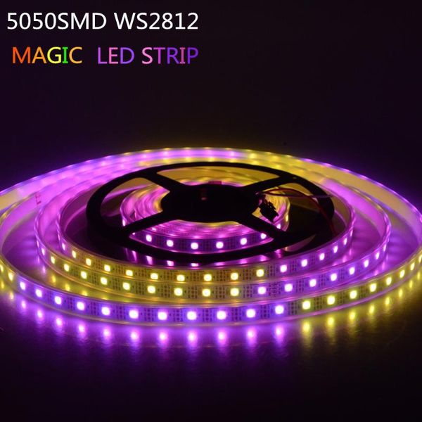 

est rgb magic led strip multicolor smd ws2812 waterproof ip67 dc5v string light fita de lamp for swimming pool strips