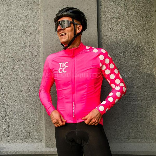

racing jackets 2021 pro team pink rcc mens women's cycling jersey long sleeve tight fit bicycle road bike clothing, Black;red