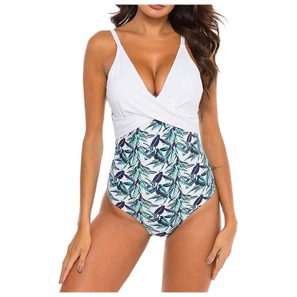 

women's swimwear 2021 swimsuit women pure color bikini leaves print patchwork set designer luxury maillot de bain femme, White;black