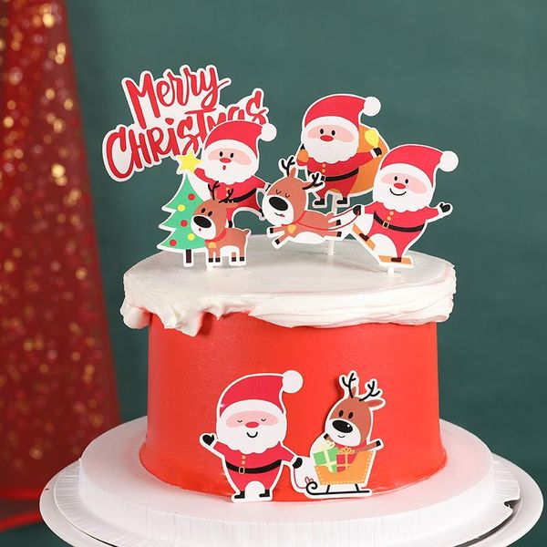 

other event & party supplies merry christmas cake decorations set happy ers santa claus snowman deer for home decoration 2021 xmas