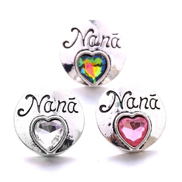 

colorful silver color snap button charms flower women jewelry findings nana heart rhinestone 18mm metal snaps buttons diy bracelet jewellery, Bronze;silver
