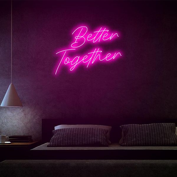 

other event & party supplies 'better together' neon sign gift custom clear acrylic led light wall art holiday decor