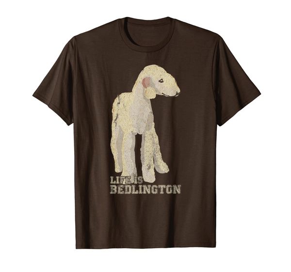 

Vintage Retro Life Is Bedlington Terrier Dog Distressed Gift T-Shirt, Mainly pictures