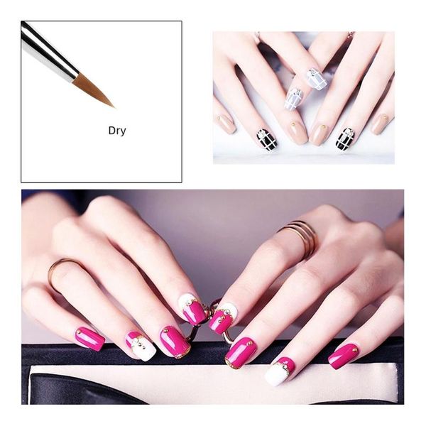 

nail brushes 27rc 1pc professional brush set uv gel lacquer acrylic painting liner pen manicure kit for nails art tool, Yellow