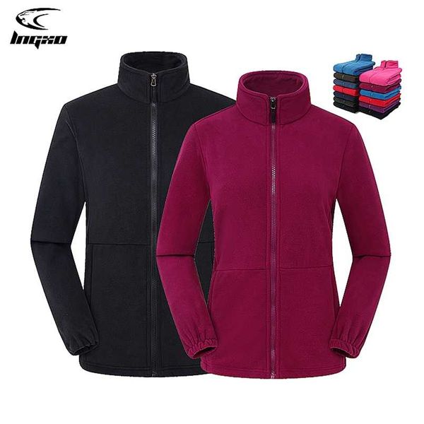 

lngxo fleece fabric sweatshirts softshell hunting hiking polartec jacket men women coats camping outdoor winter fleece jacket 220124, Black;brown