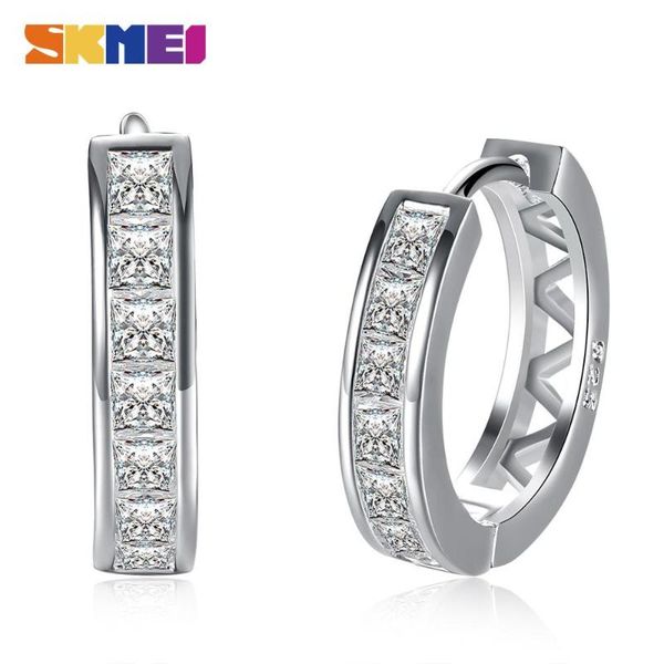 

hoop zirconia women earrings hollow rhinestone with charm for ladies simple circle fashion jewellery gift & huggie, Golden;silver