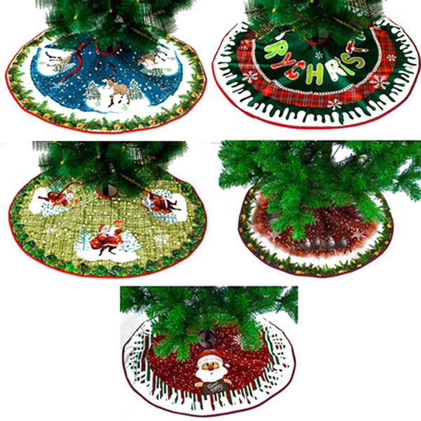 

christmas decorations 90cm christmastree skirts with bandage blanket xmas tree foot carpet natal gift year for home