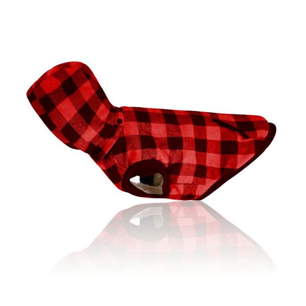 

dog apparel hoodie detachable cap winter jacket vest with lattice style clothes coat clothing plush warmth accessories