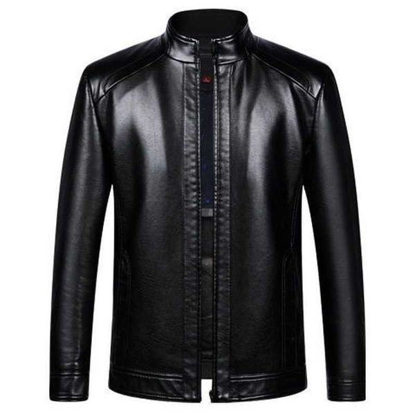 

faux leather jacket man autumn and winter leather jacket male 211009, Black