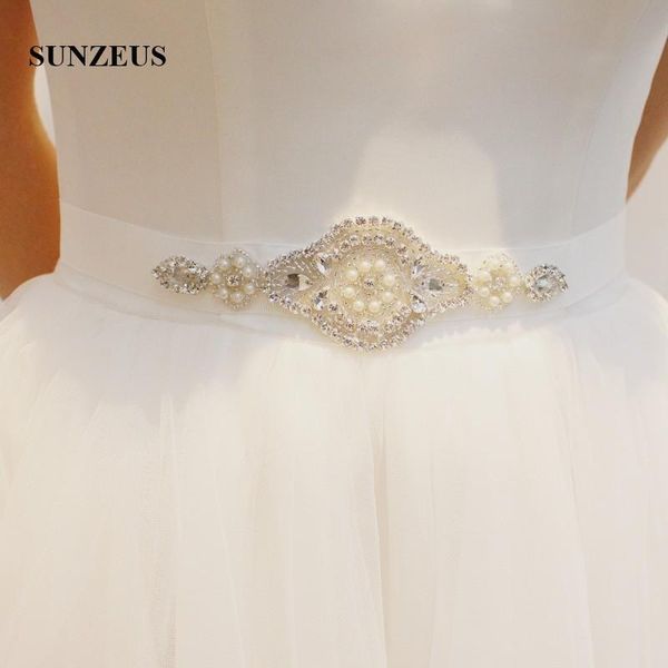 

wedding sashes samll cute decorations on belt for pearls rhinestones bridal dress accessories cinturon vestido de nobia, White