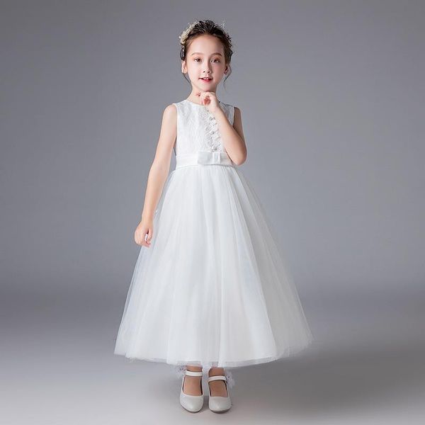 

girl's dresses 2021 styles kids with hoop children sleeveless long tulle party wedding dress formal clothing, Red;yellow