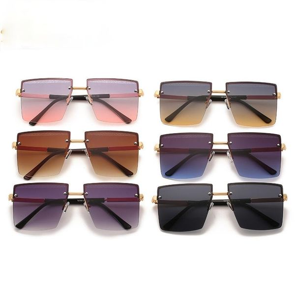 

sunglasses style rimless personality men and women square metal, White;black